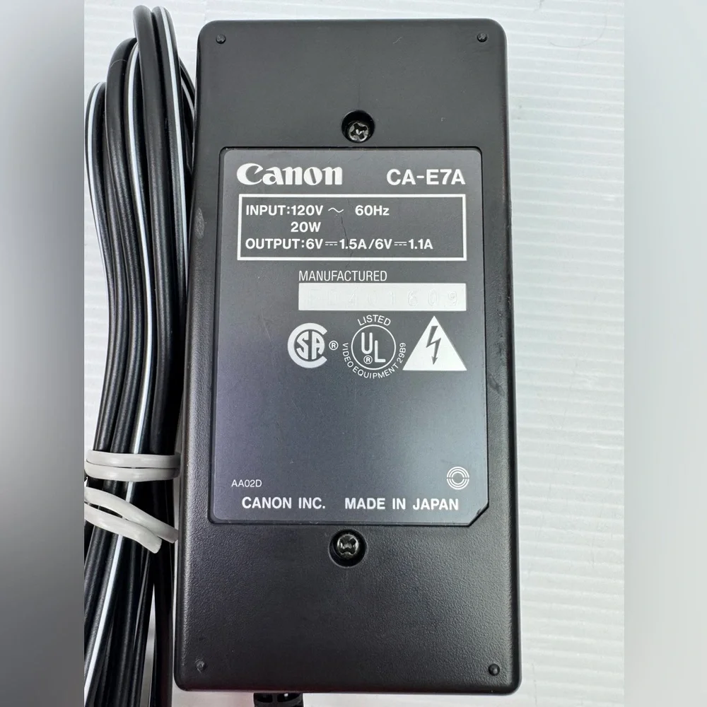 Genuine Canon CA-E7A AC/DC Power Supply Adapter 6V 1.5A/6V 1.1A 9W OEM